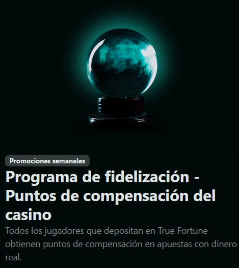 Esfera mágica verde sobre fondo oscuro – Programa de fidelización True Fortune