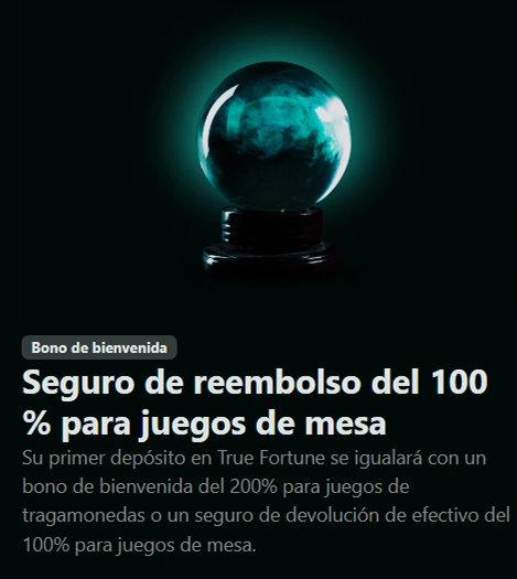 Esfera mágica iluminada – Bono del 100 % para juegos de mesa en True Fortune