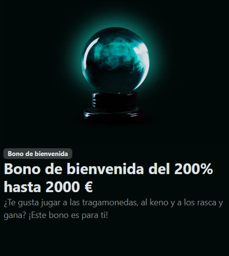Bola de cristal brillante – Bono de bienvenida del 200 % hasta 2000 €