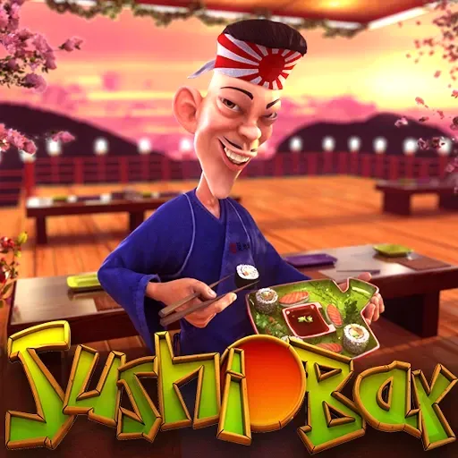 Sushi Bar slot featuring chef and sushi table at sunset