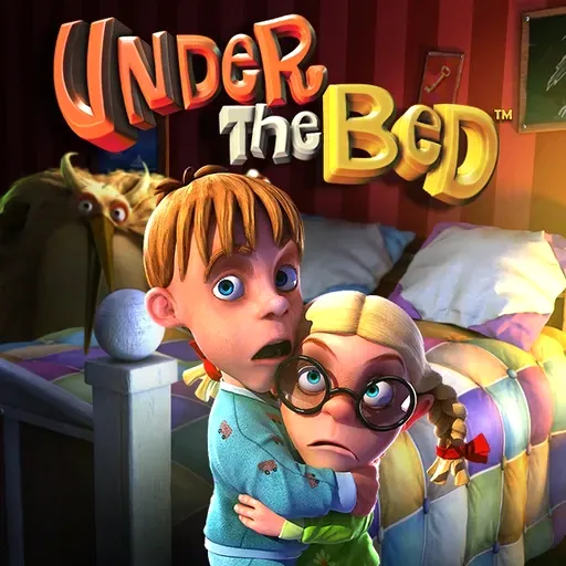 Under the Bed slot with scared kids and cartoon monsters